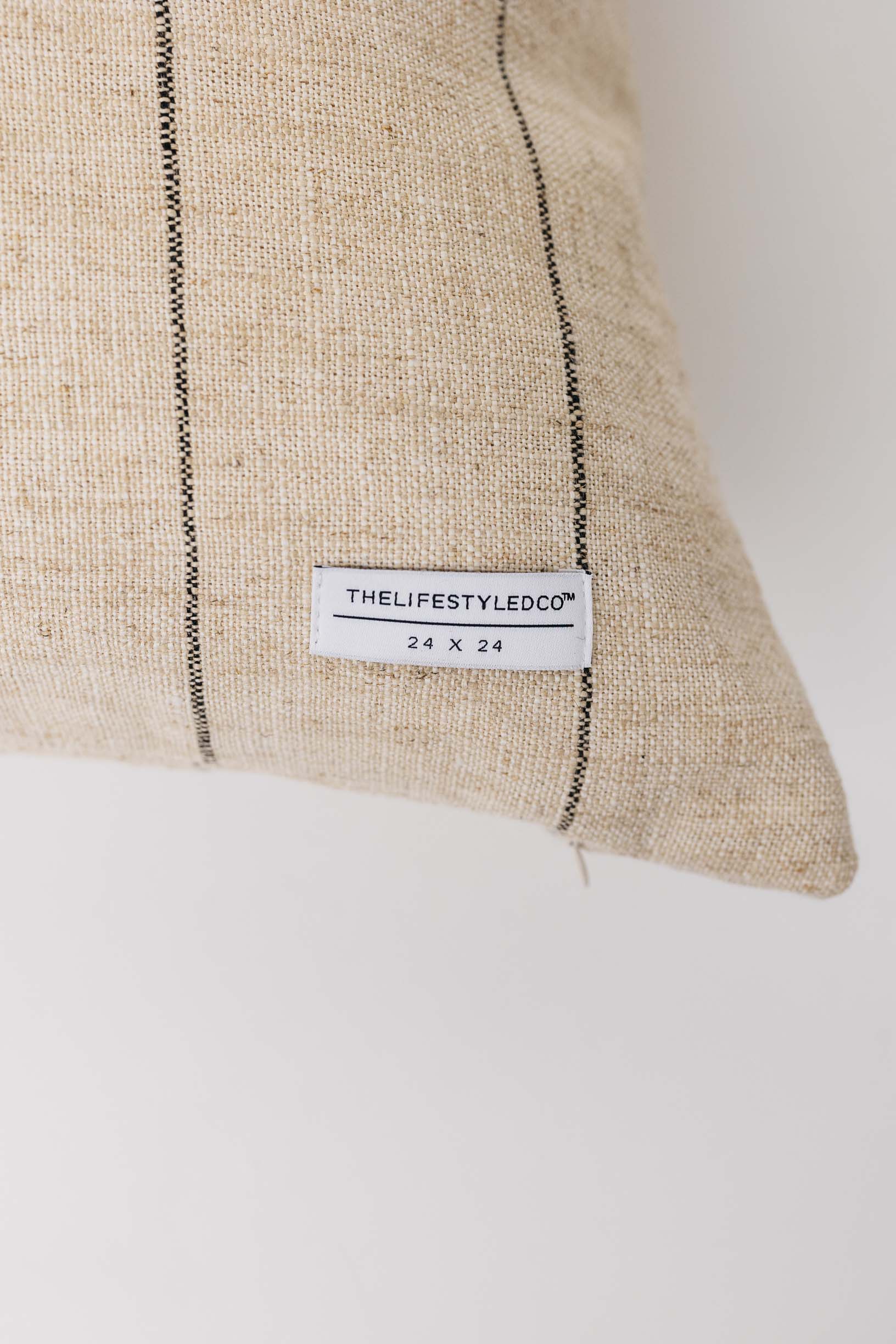 Arvin Burlap Linen Stripe Pillow - 2 Sizes