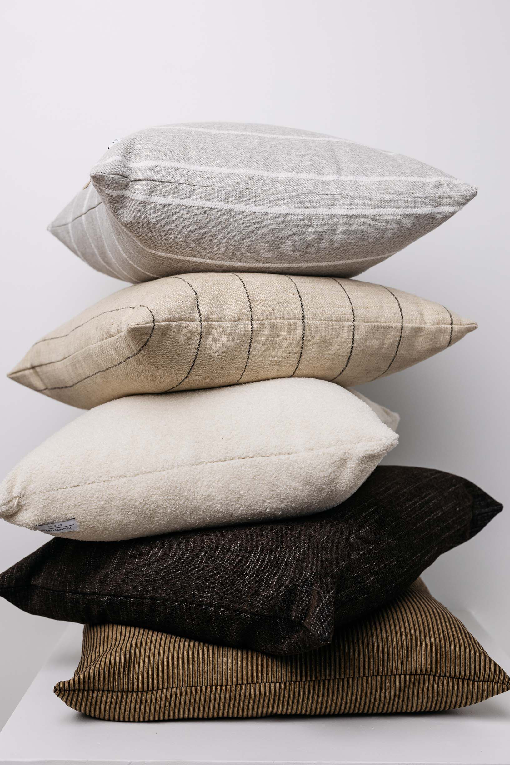 Arvin Burlap Linen Stripe Pillow - 2 Sizes