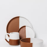 Waylon Appetizer Plate - Brown/White - 7 inch