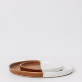Waylon Appetizer Plate - Brown/White - 7 inch