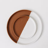 Waylon Appetizer Plate - Brown/White - 7 inch