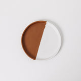 Waylon Appetizer Plate - Brown/White - 7 inch