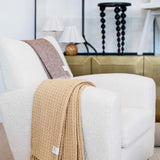 Tompkins Oversize Waffle Knit Throw Blanket - Tan