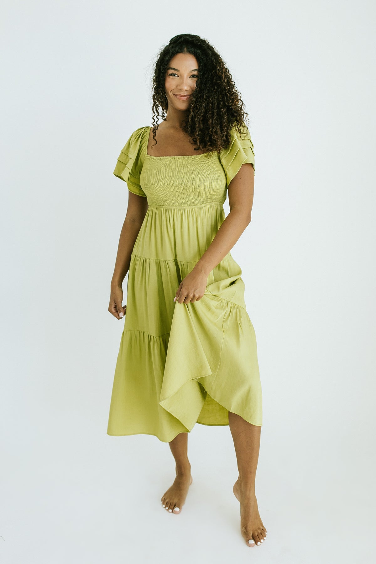 Majestic Midi Dress (Lime)