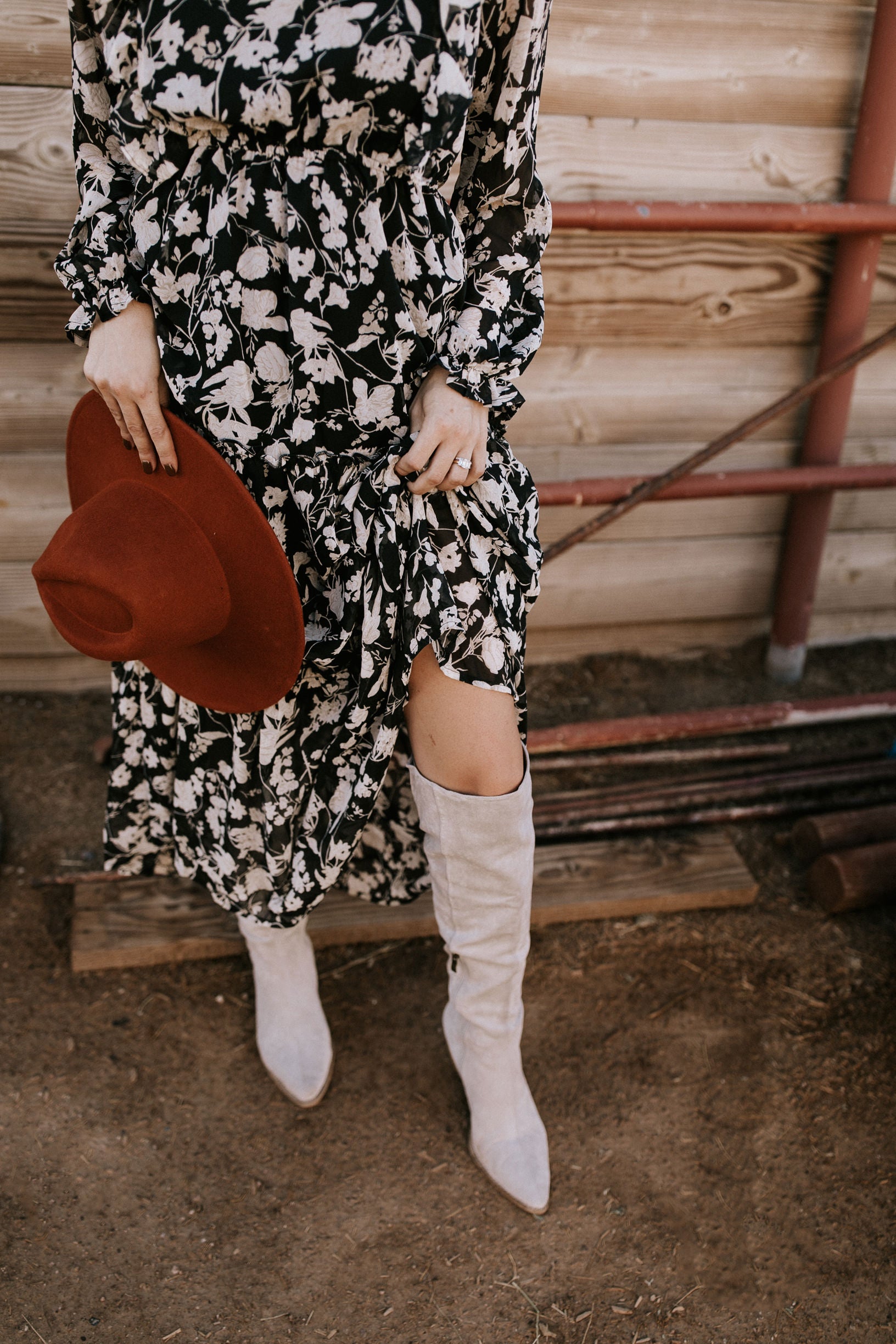 Paisley Midi Dress - Black