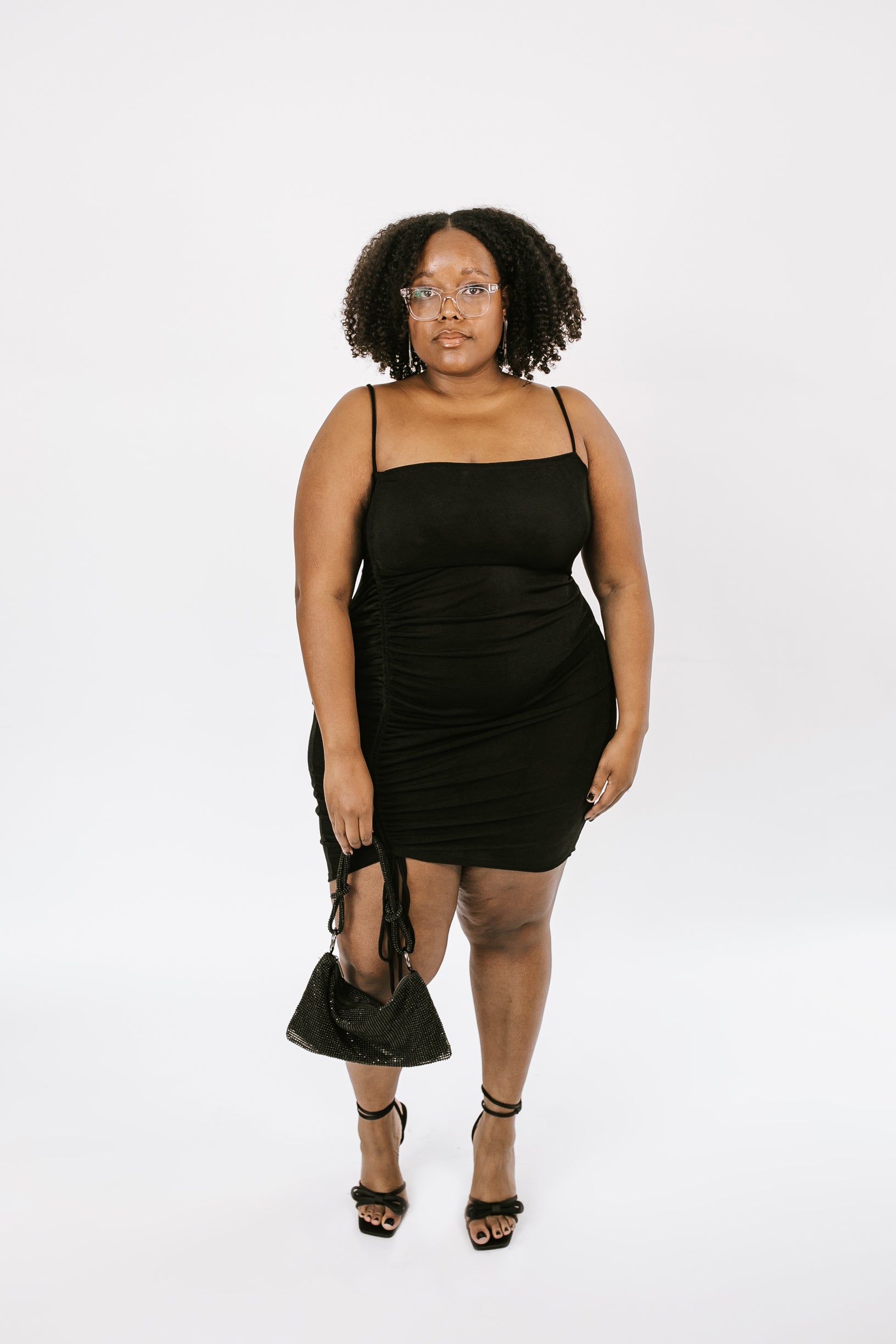Aubrey Ruched Mini Dress - Black - More Sizes - THELIFESTYLEDCO Shop