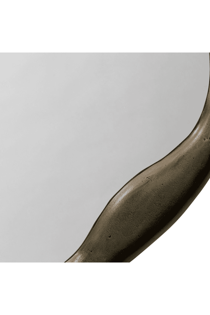 Groven Round Mirror - Antiqued Brass